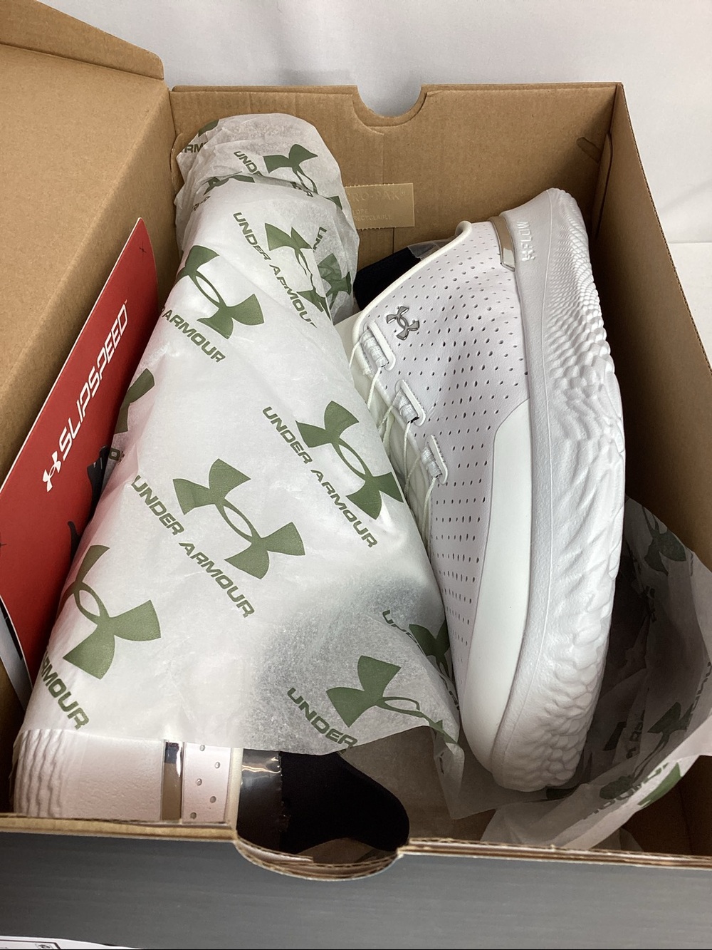 UA Flow Slipspeed Trainer White and Black Size 11 - Picture 4 of 5